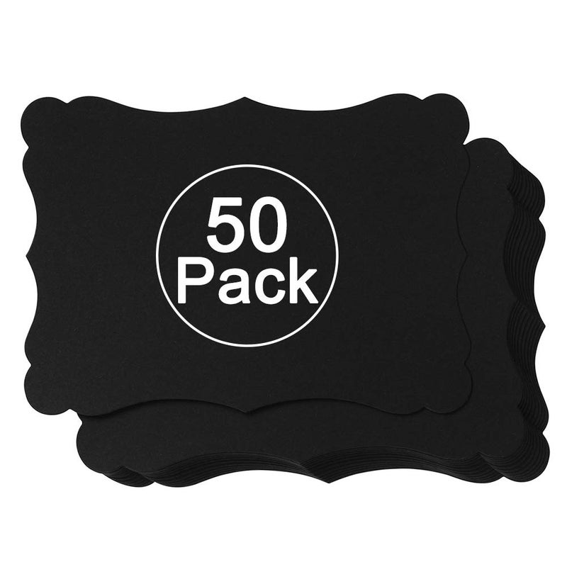 Homtable 50 Pack Blank Kraft Cards Cardstock Thick Paper Brown Greeting Cards for DIY Gift Card Menus, Baby Shower and Wedding Invitations (Black, 5x7IN) - Image 1